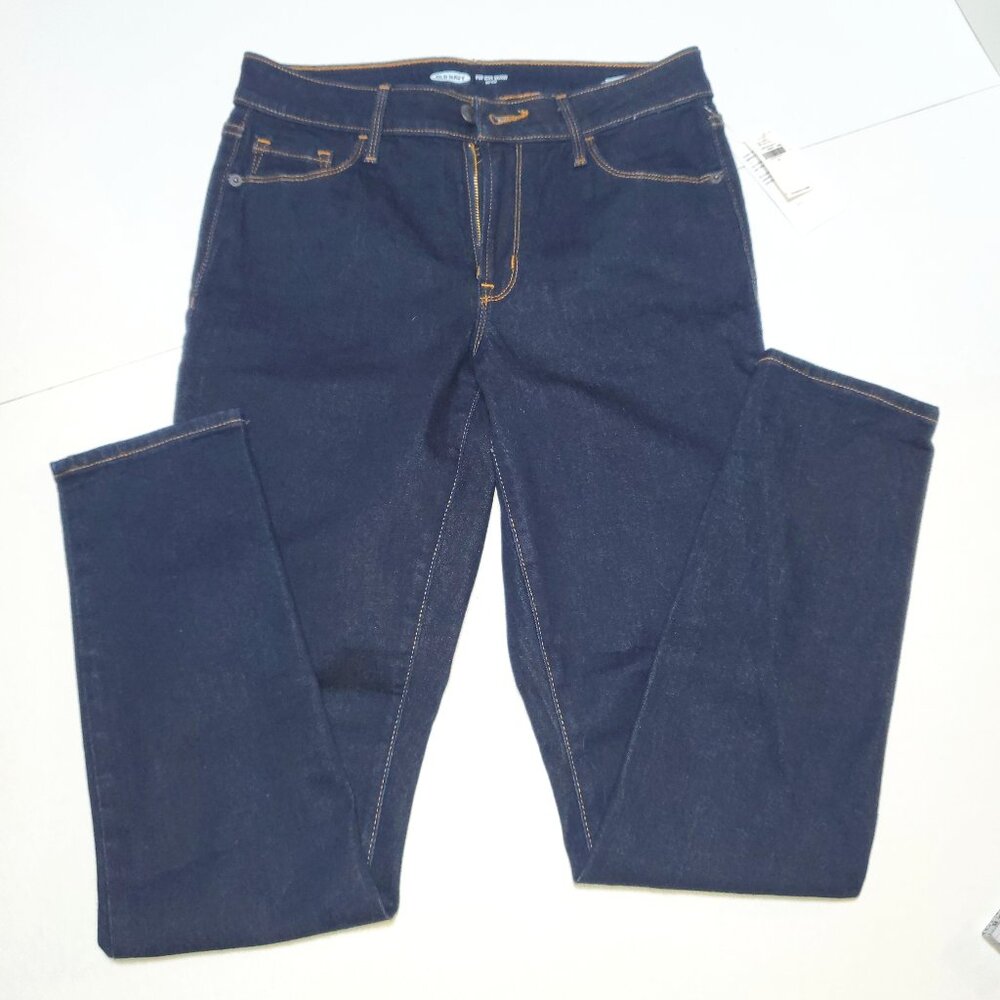 OLD NAVY DARK WASH WOMANS 6 POP ICON SKINNY NWT